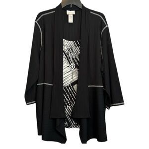 NWT Alfred Dunner 3-in-1‎ Black/White Shirt/cardigan Combo in Size 3X